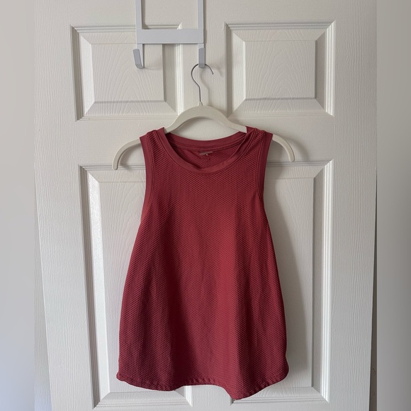 CALIA by Carrie Underwood Women's Renew Arches Mesh Tank Top Set Rust & Lt Green - Picture 5 of 7